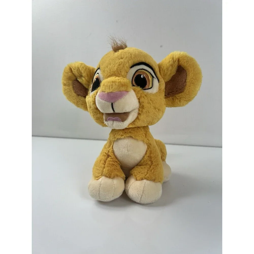 Disney Parks Lion King Simba Baby Lion Cub Sitting Plush Embroidered Eyes 8” Toy